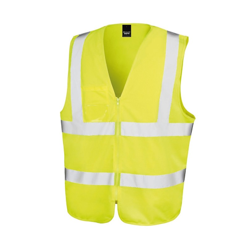 GILET FLUORESCENT JAUNE 120G AVEC BANDE 3M PROSSA